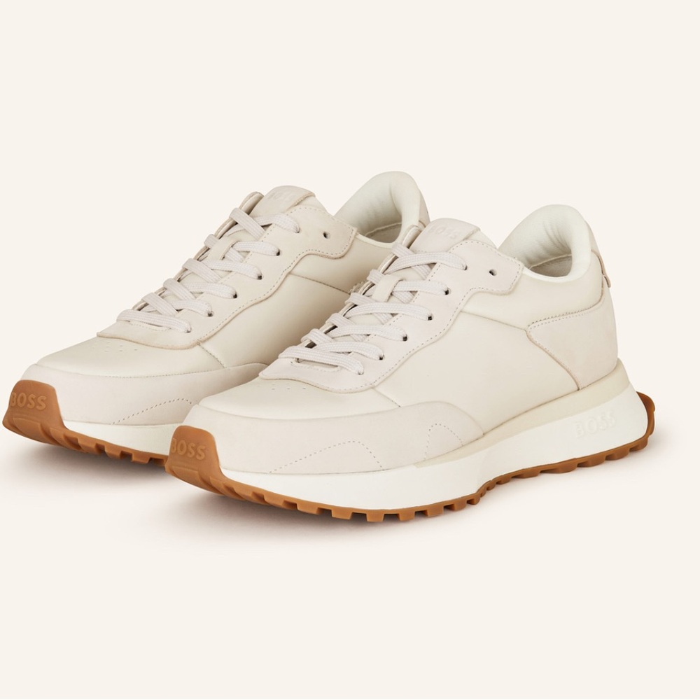 BOSS JONAH LEATHER CREAM MEN SNEAKERS